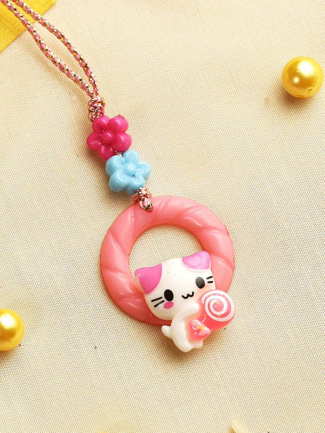 

Aapno Rajasthan Kids Girlie Sweet Little Kitty Lumba Rakhi, Pink