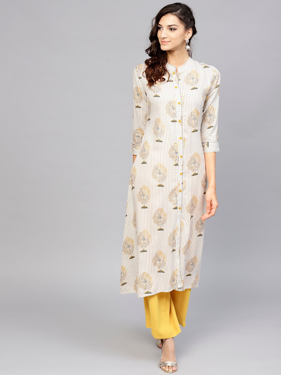 

Yufta Women Off White Printed Floral Kurta