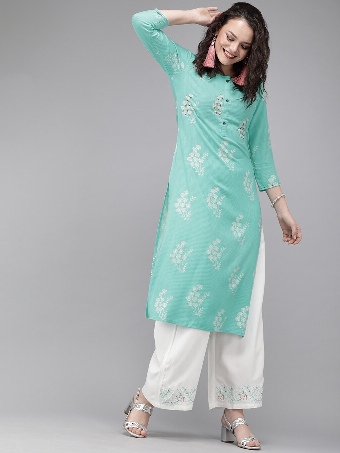 

Yufta Women Blue Floral Kurta