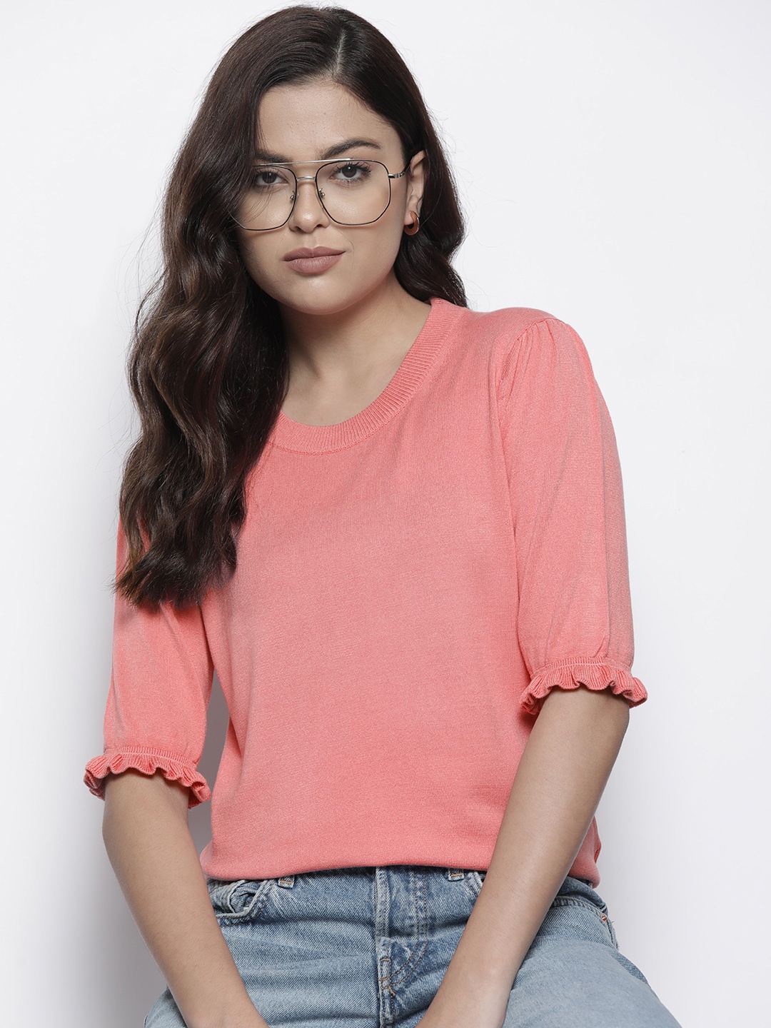 

Nautica Women Dusty Pink Solid Pullover, Rose