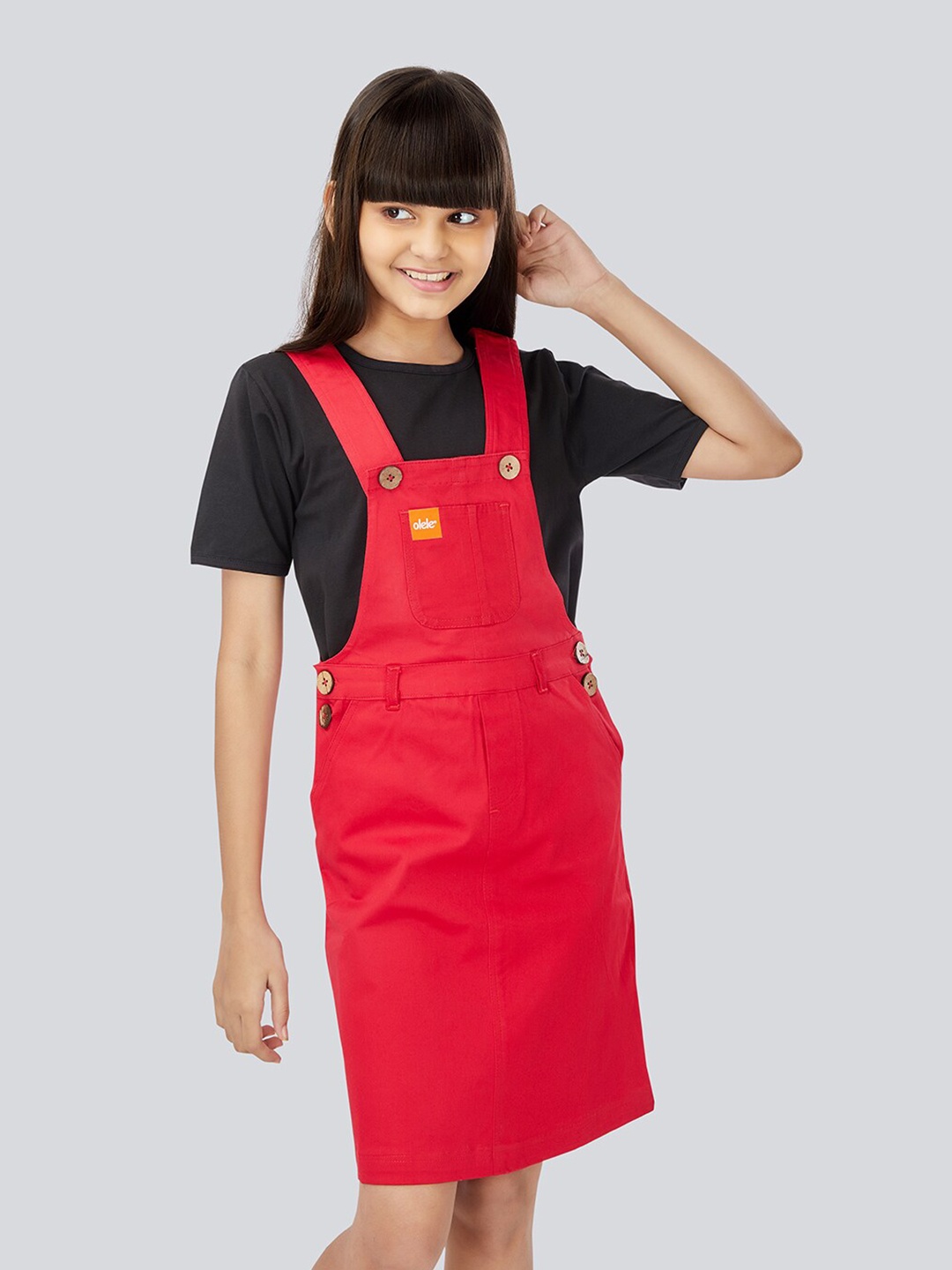 

Olele Red Pinafore Dress