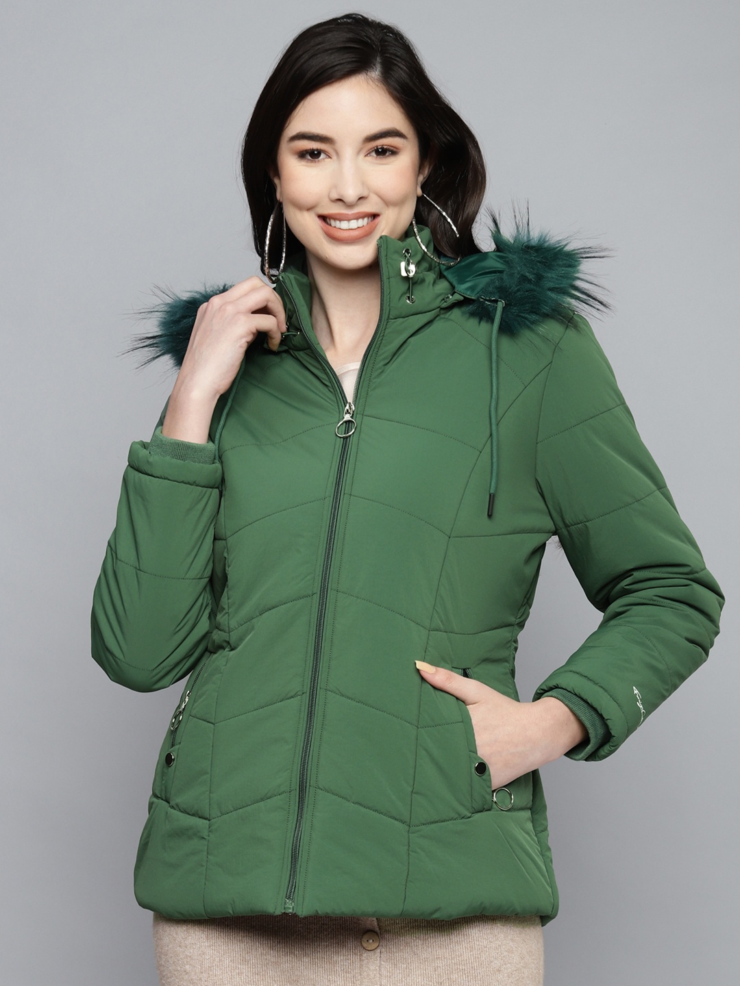 

Foreign Culture By Fort Collins Women Green Insulator Outdoor Parka Jacket