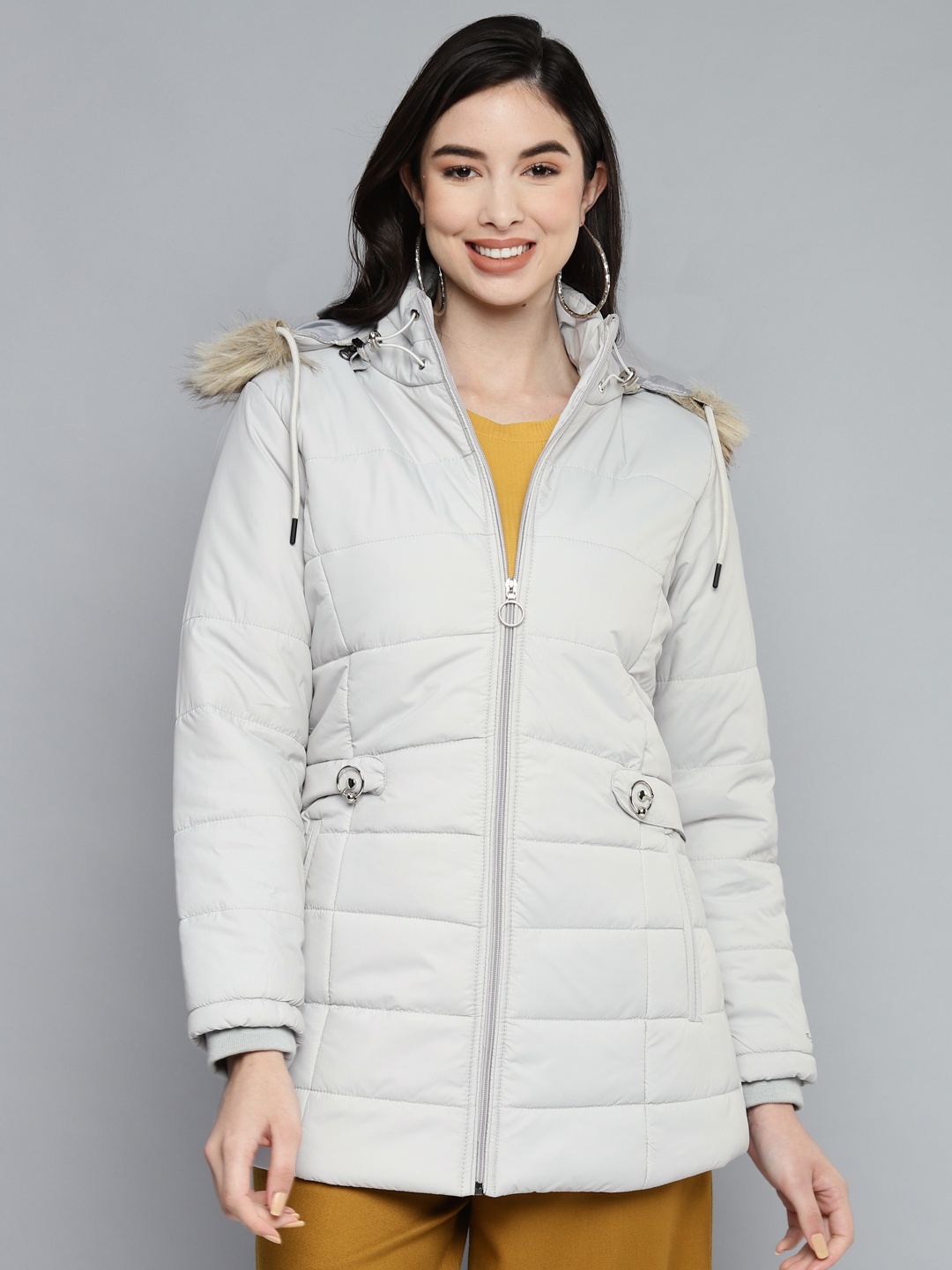 

Foreign Culture By Fort Collins Women Grey Insulator Longline Parka Jacket
