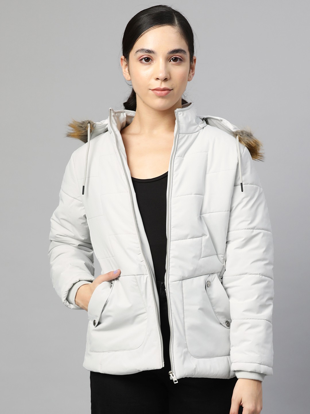 

Foreign Culture By Fort Collins Women Off White Insulator Parka Jacket