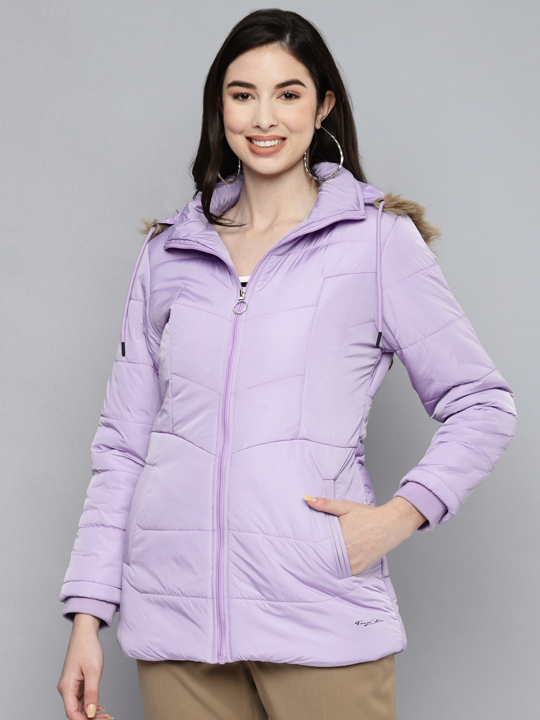 

Foreign Culture By Fort Collins Women Lavender Insulator Longline Parka Jacket