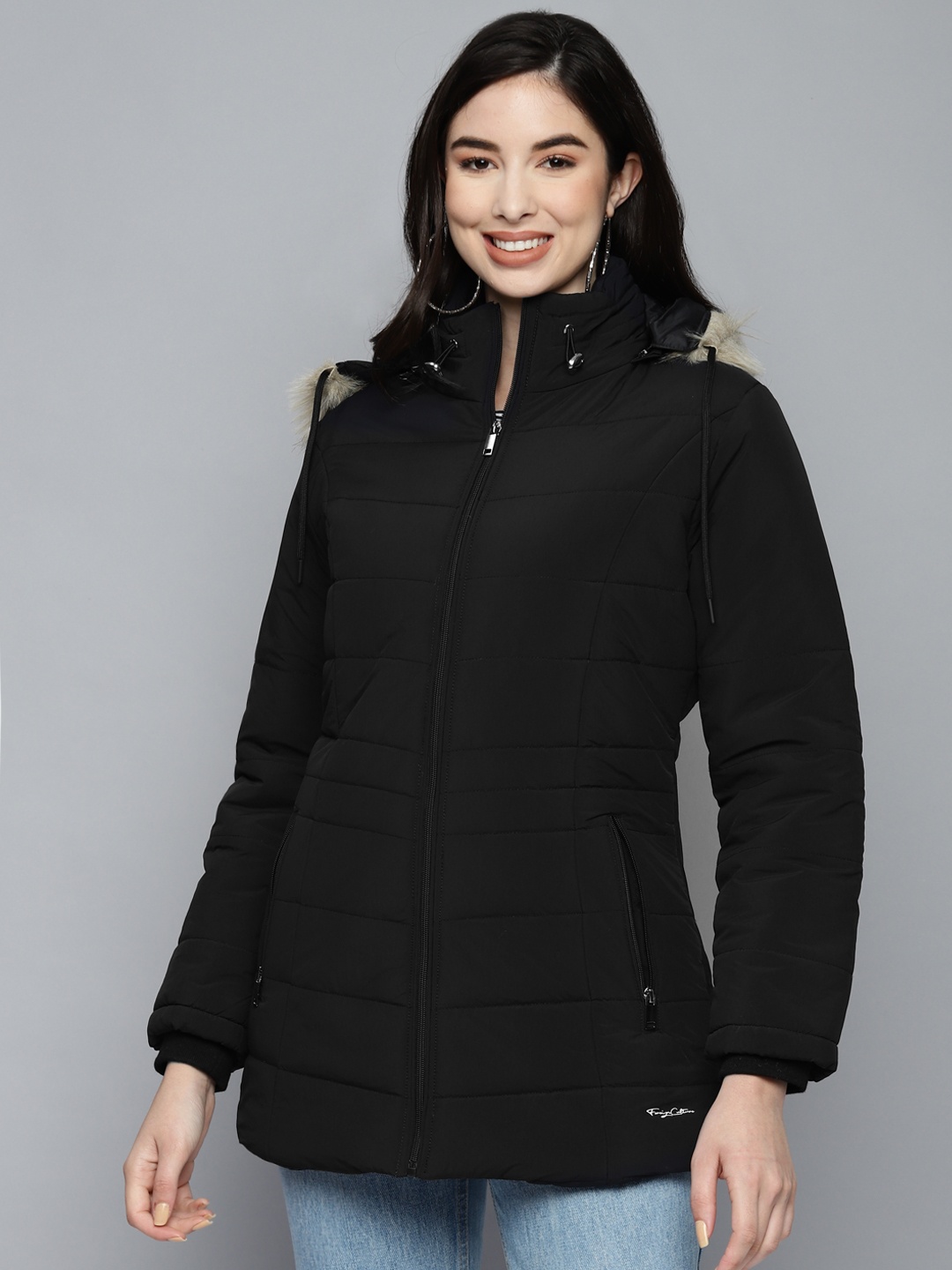 

Foreign Culture By Fort Collins Women Black Insulator Longline Parka Jacket