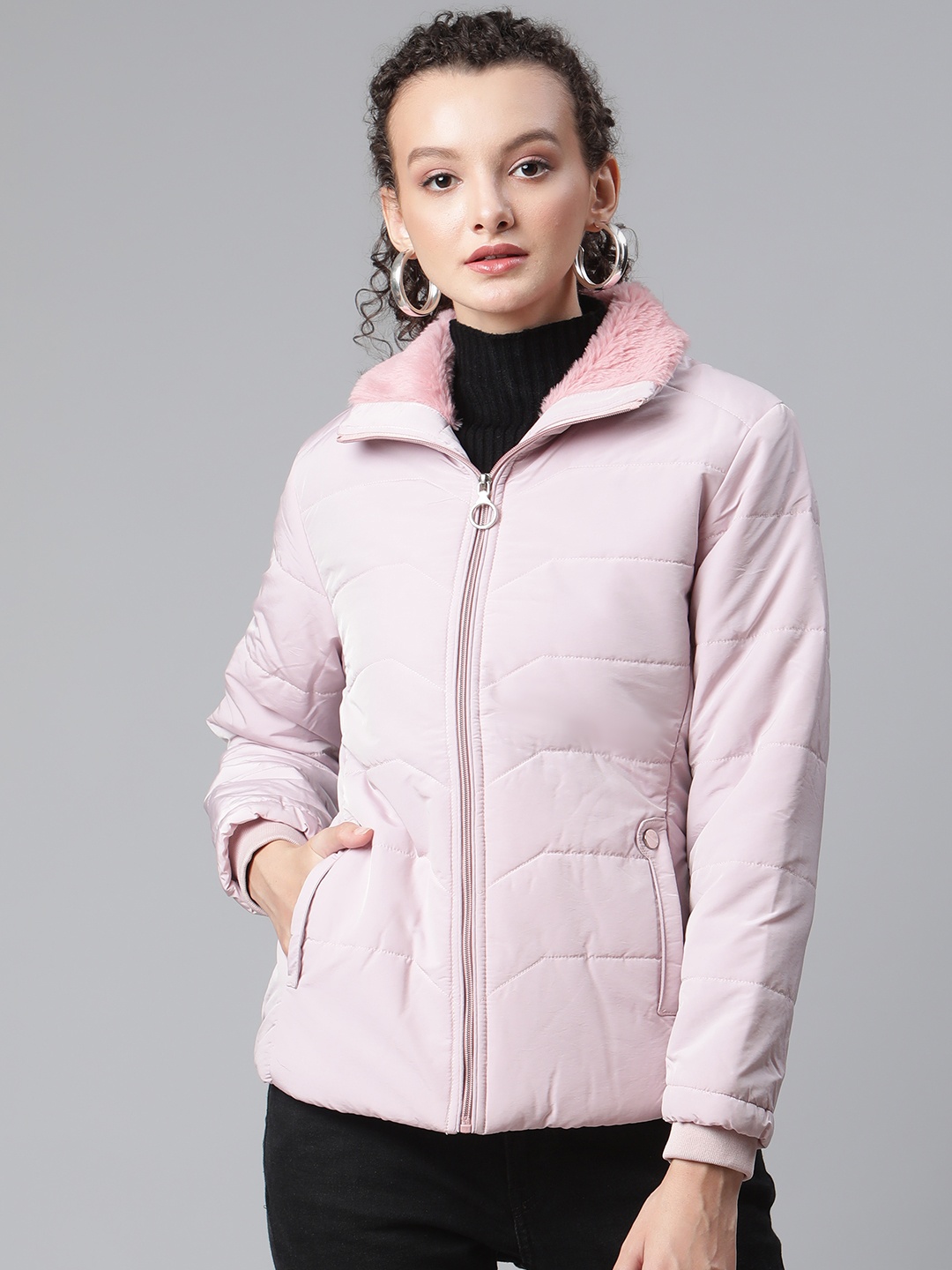 Foreign Culture By Fort Collins Women Lavender Padded Jacket