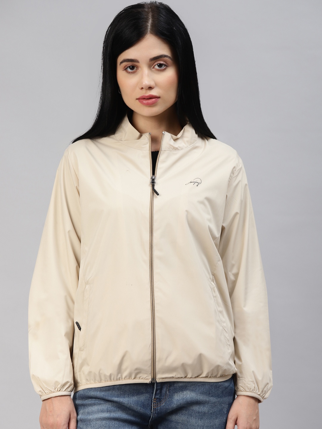 

Foreign Culture By Fort Collins Women Beige Windcheater Tailored Jacket