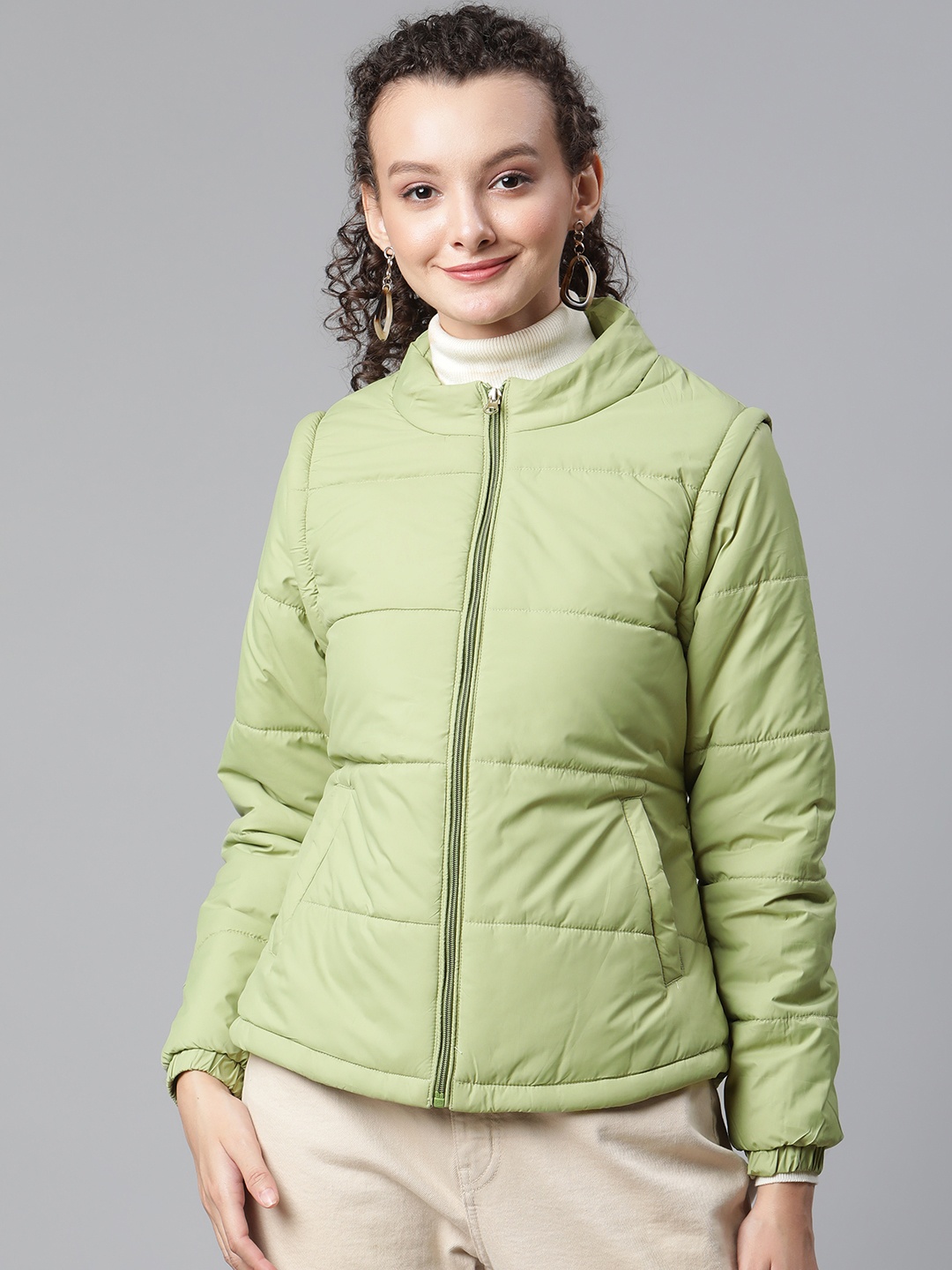 

Foreign Culture By Fort Collins Women Green Padded Jacket