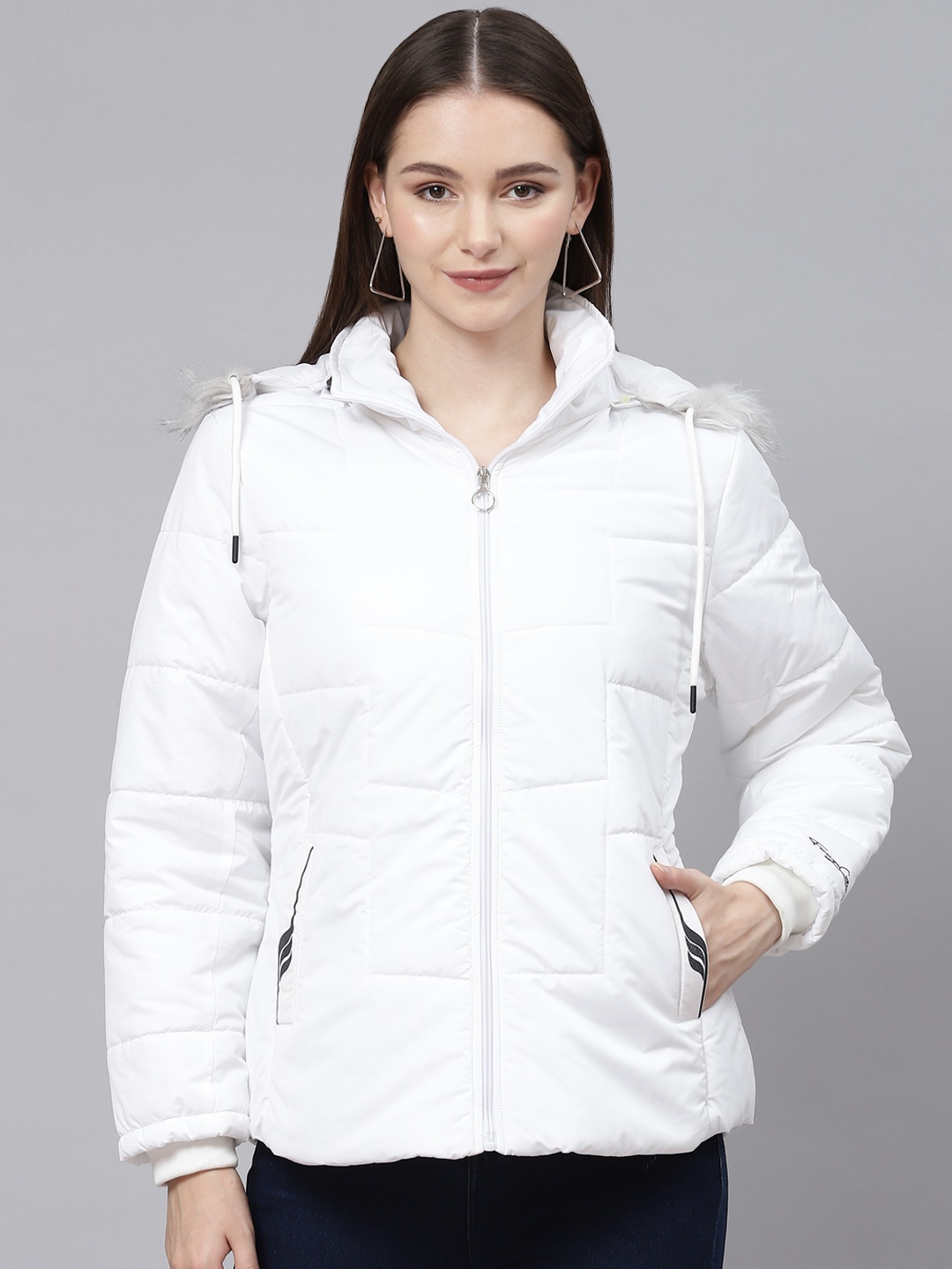 

Foreign Culture By Fort Collins Women White Solid Faux Fur Parka Jacket