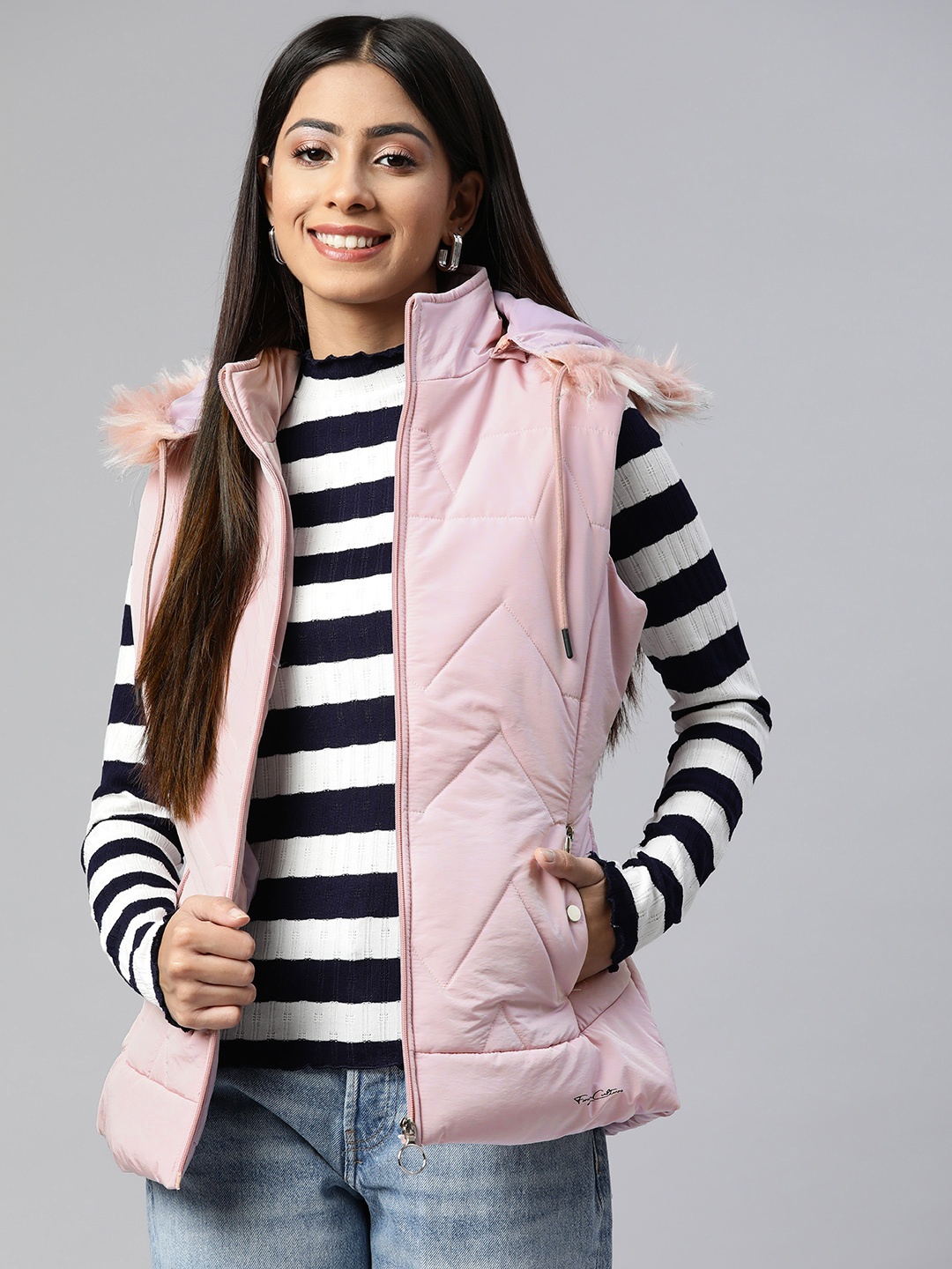 

Foreign Culture By Fort Collins Women Pink Insulator Padded Jacket