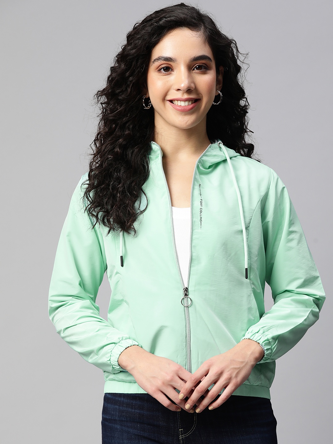 

Foreign Culture By Fort Collins Women Green Solid Tailored Jacket