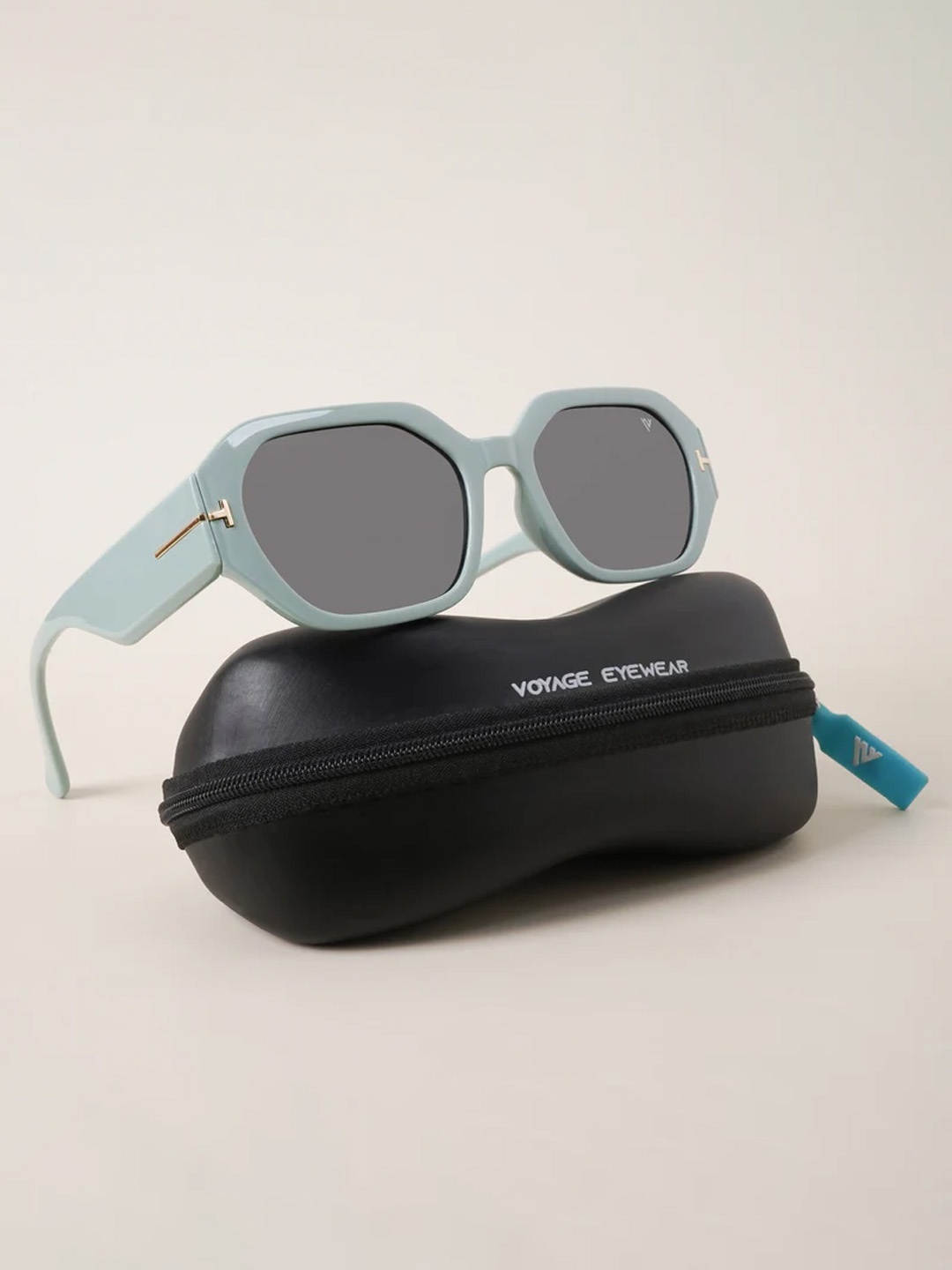 

Voyage Unisex Black Lens & Green Rectangle Sunglasses with UV Protected Lens