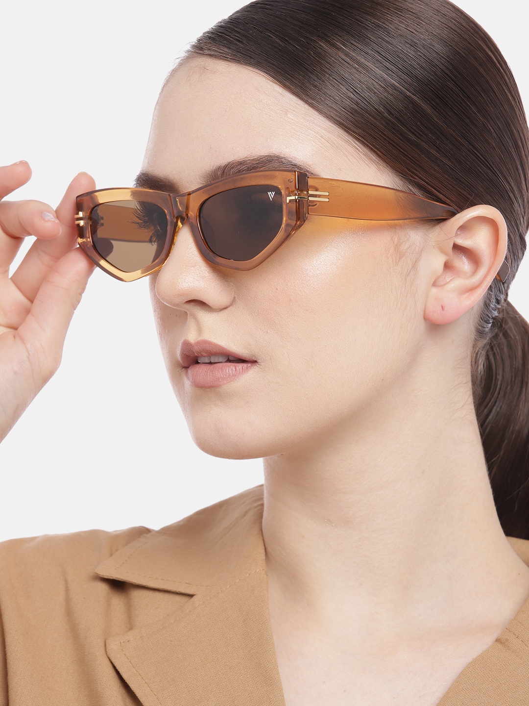 

Voyage Unisex Brown Lens & Brown Oval Sunglasses with UV Protected Lens