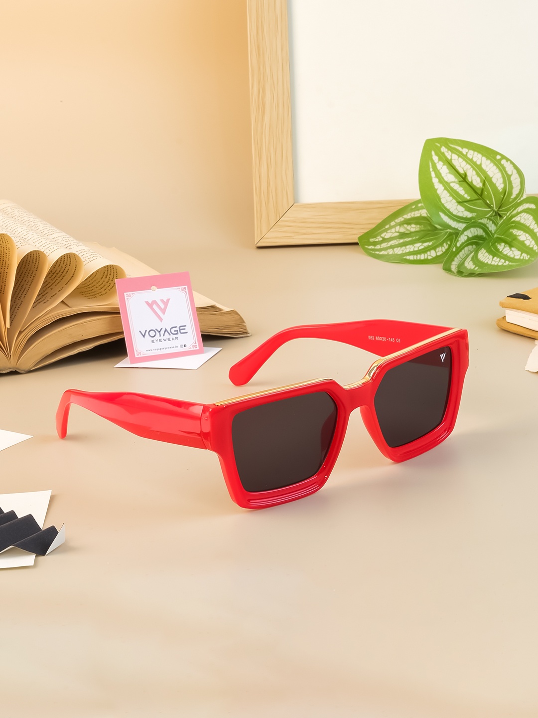 

Voyage Unisex Black Lens & Red Wayfarer Sunglasses with UV Protected Lens