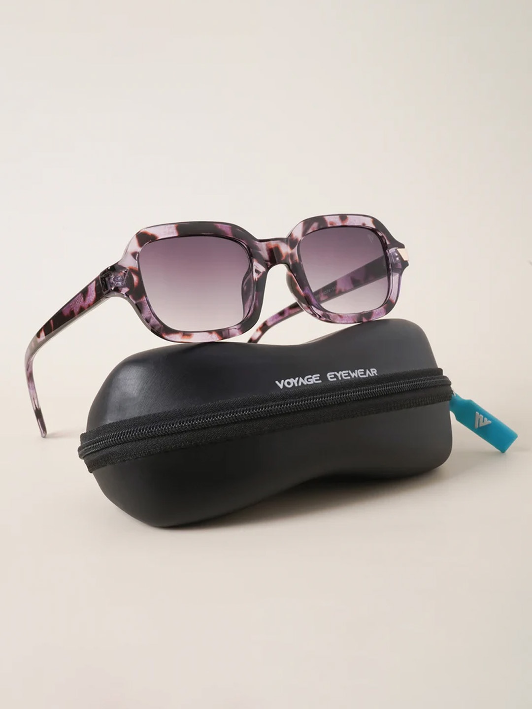 

Voyage Unisex Grey Lens & Purple Rectangle Sunglasses with UV Protected Lens