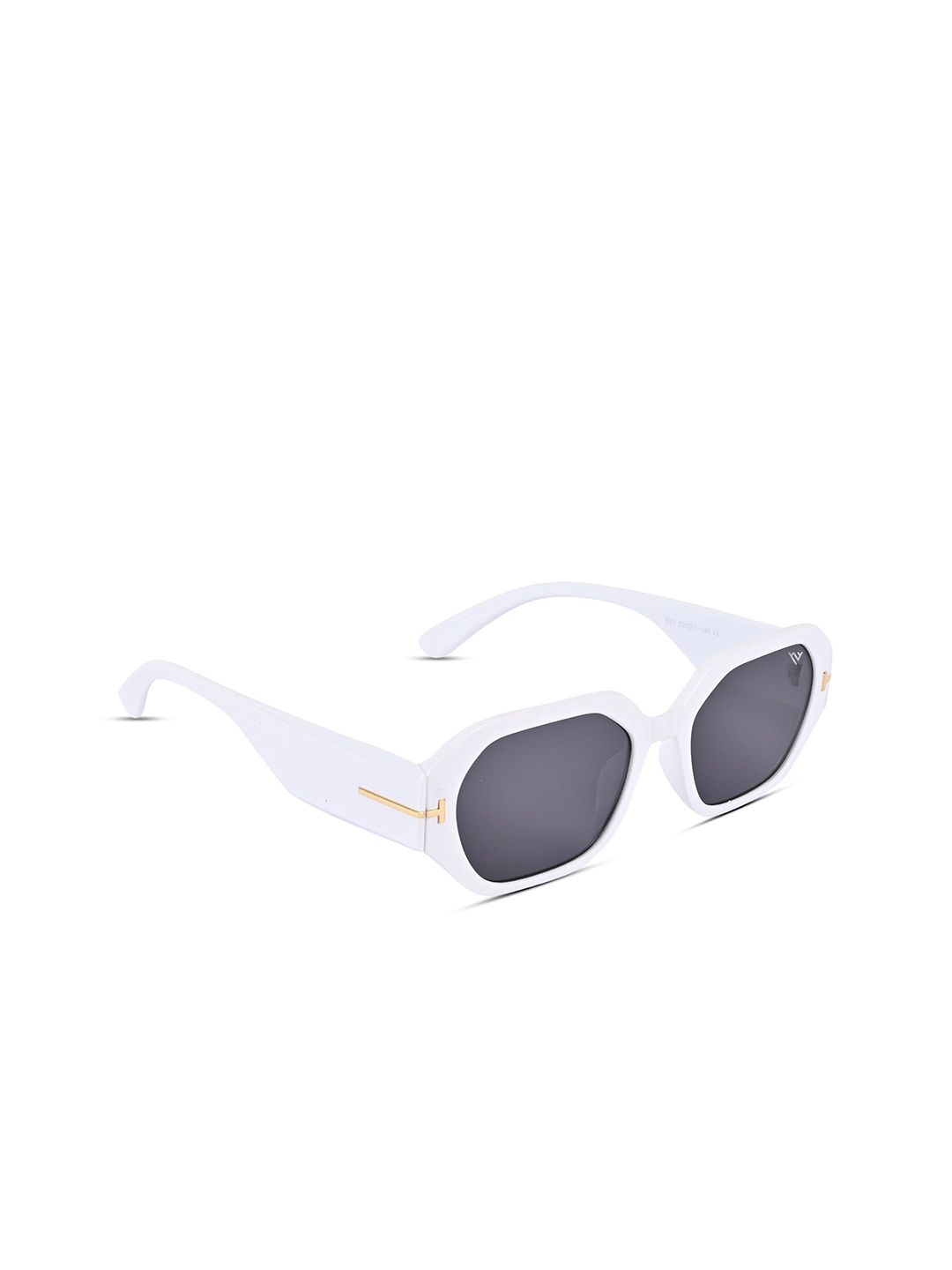 

Voyage Unisex Black Lens & White Rectangle Sunglasses with UV Protected Lens