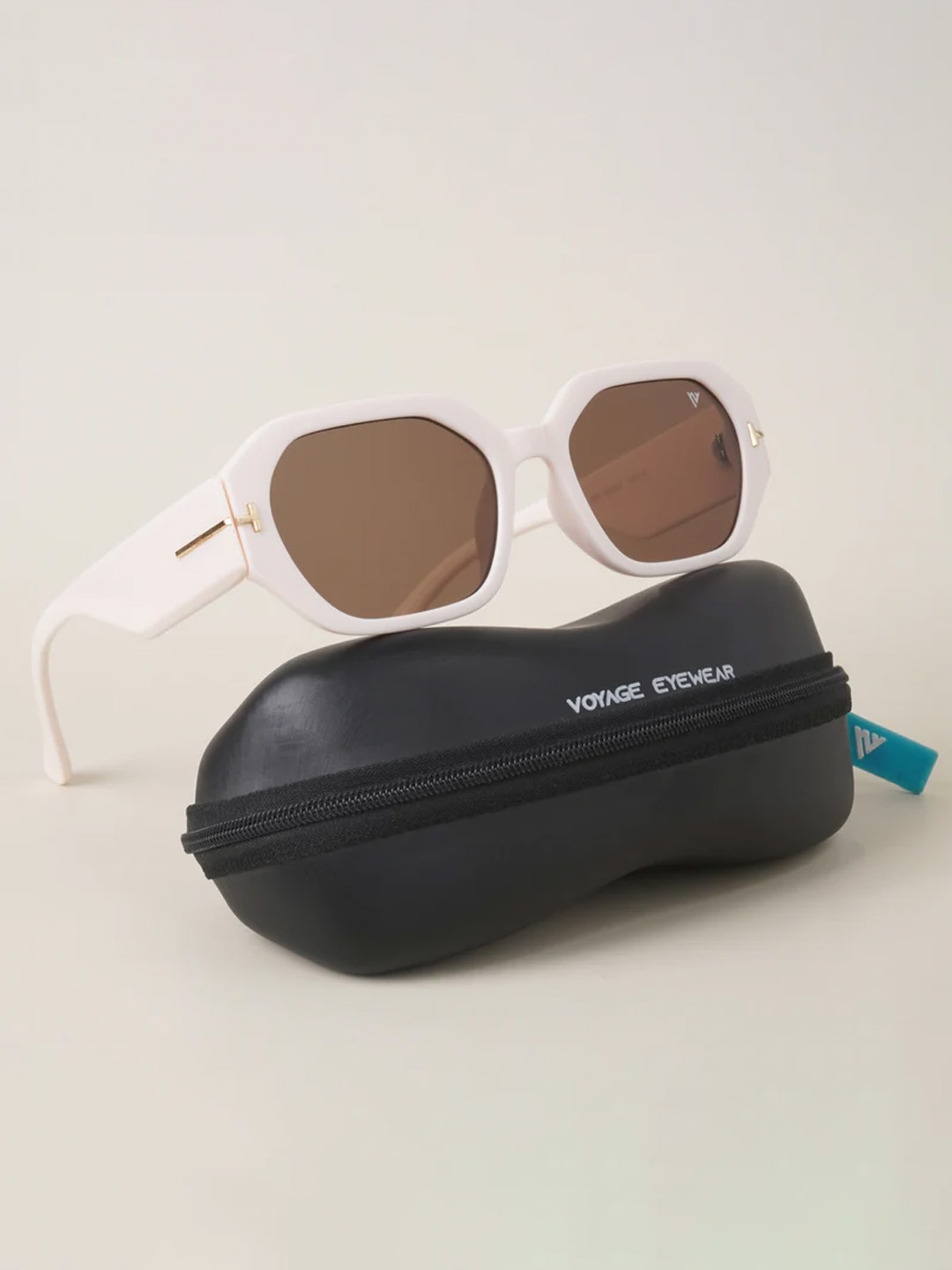 

Voyage Unisex Brown Lens & Pink Rectangle Sunglasses with UV Protected Lens