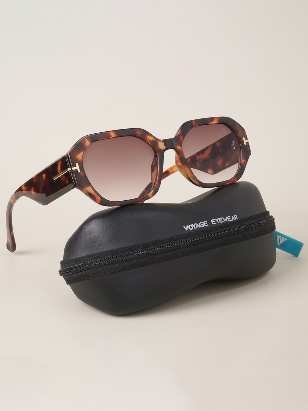 

Voyage Unisex Brown Lens & Brown Rectangle Sunglasses with UV Protected Lens