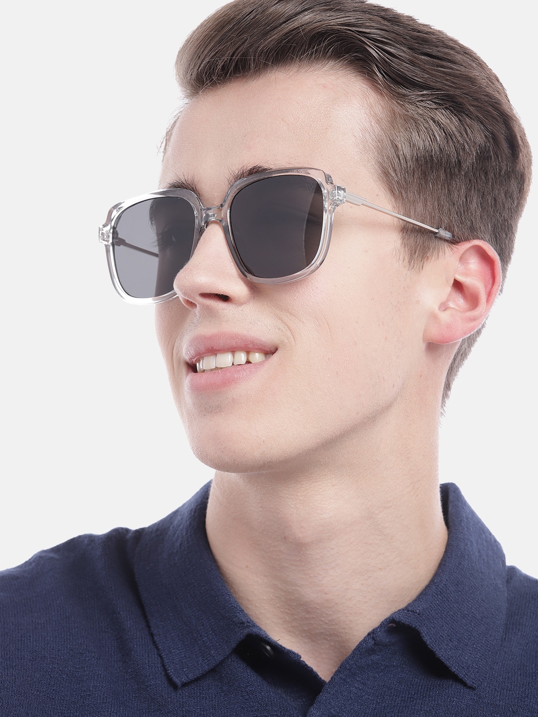 

Voyage Unisex Black Lens & Steel-Toned Square Sunglasses with UV Protected Lens