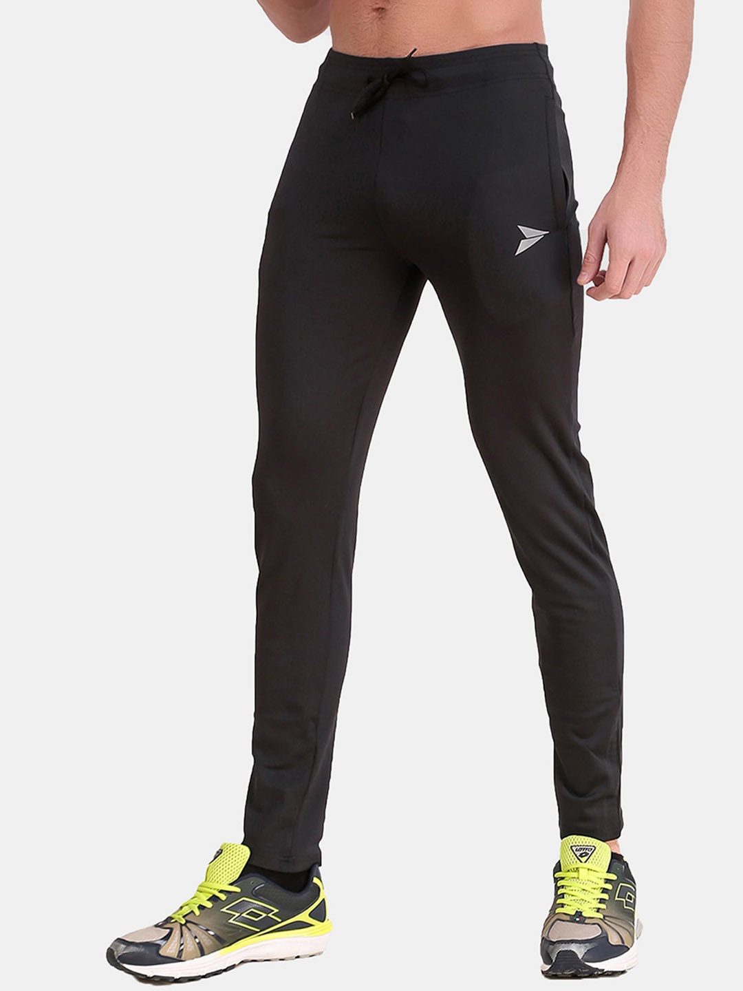

FITINC Men Black Solid Slim-Fit Track Pant