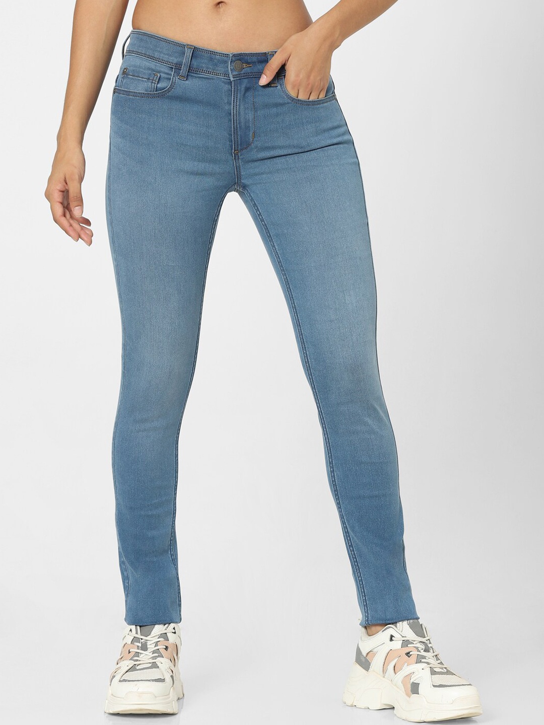 

ONLY Women Blue Skinny Fit Light Fade Jeans