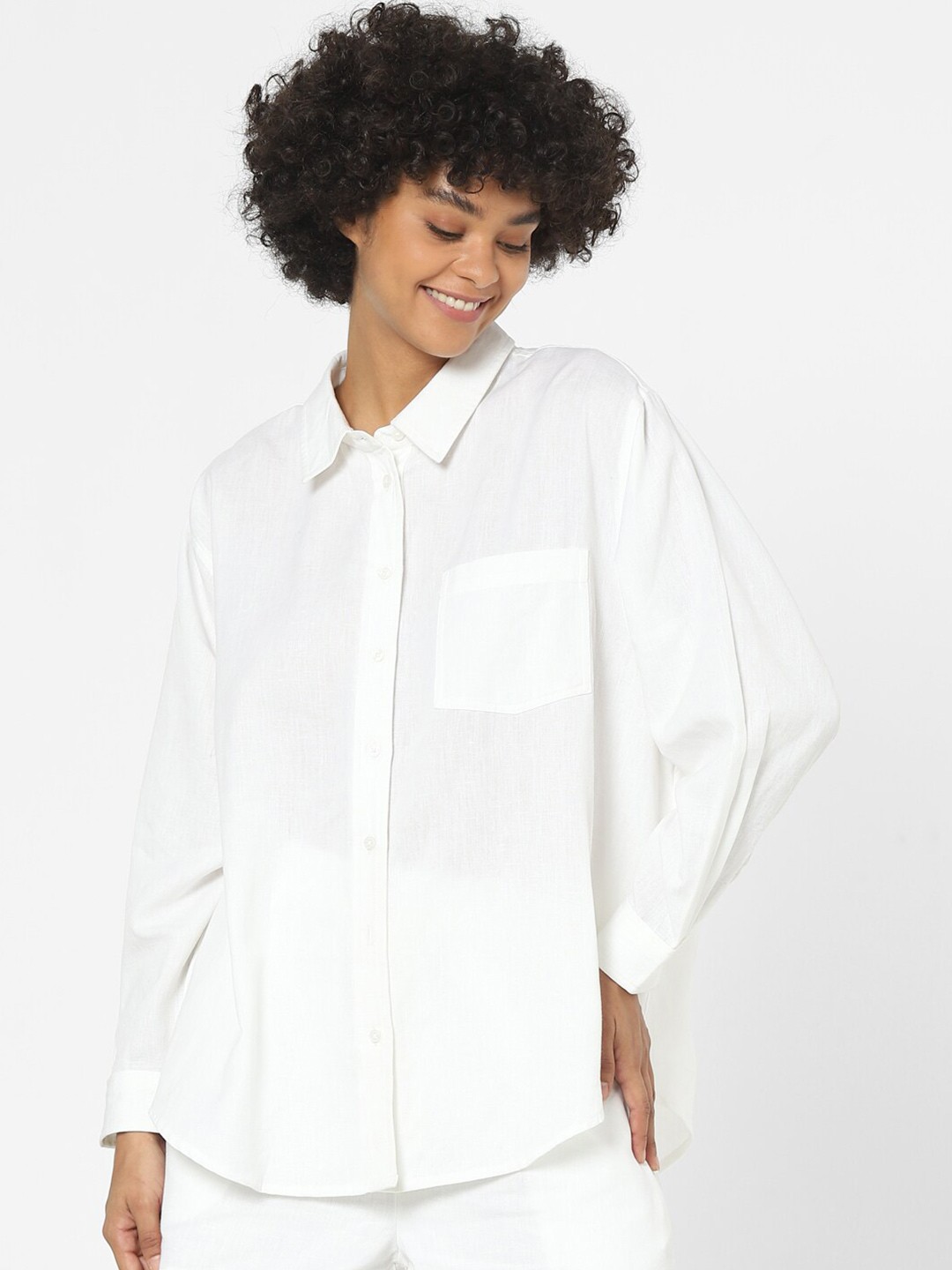 

ONLY Women White Casual Shirt