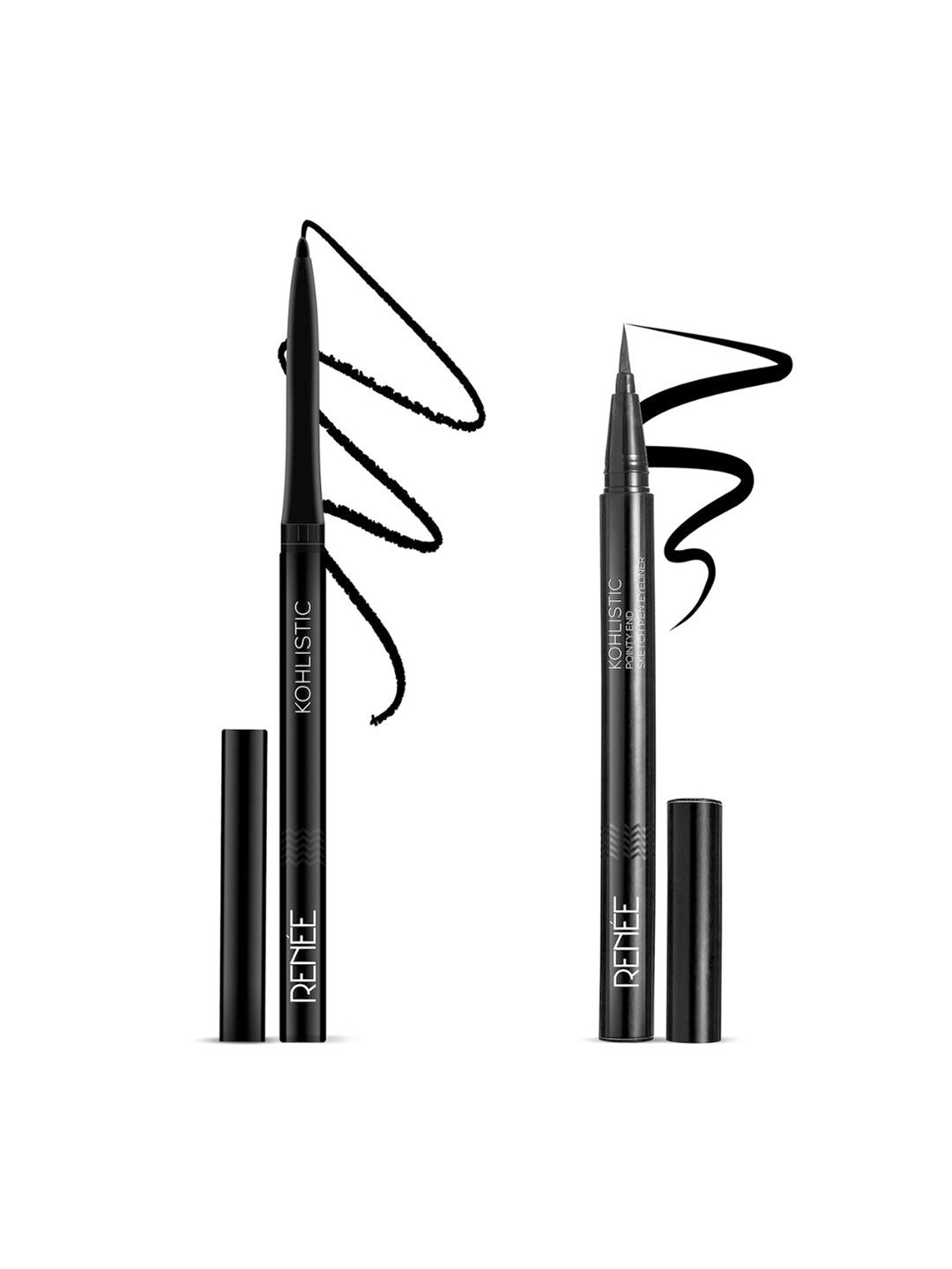 

Renee Combo of Kohlistic Cruelty-Free Kajal & Pointy End Sketchpen Eyeliner - Hard Black