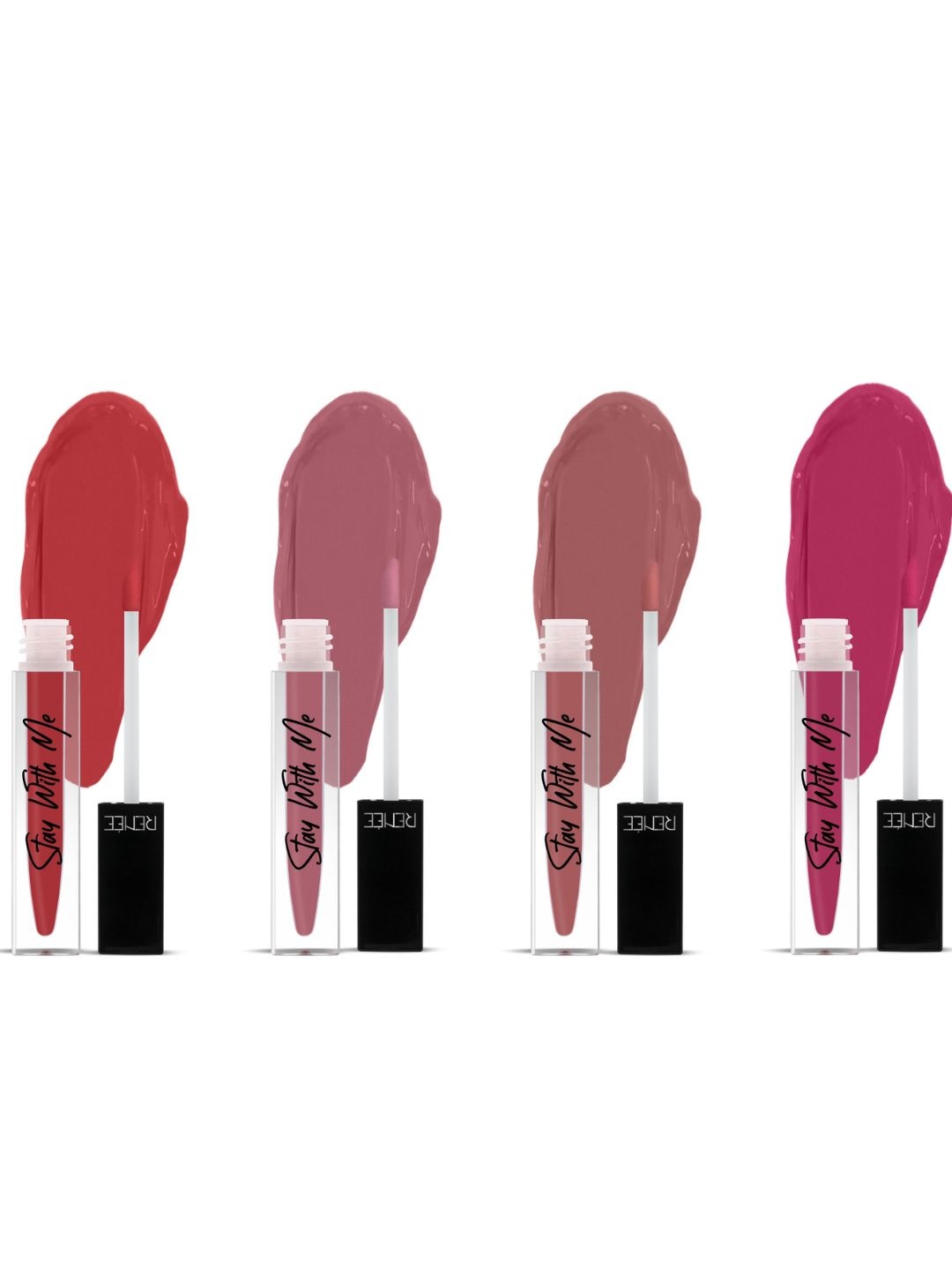 

Renee Set of 4 Vegan Stay With Me Matte Lip Color with Vitamin E & Shea Butter - 5ml Each, Multi