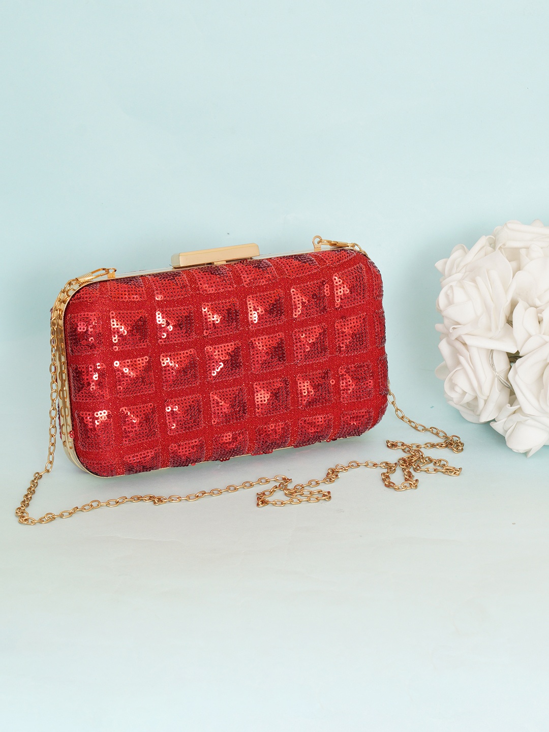 

FABBHUE Women Red Clutches