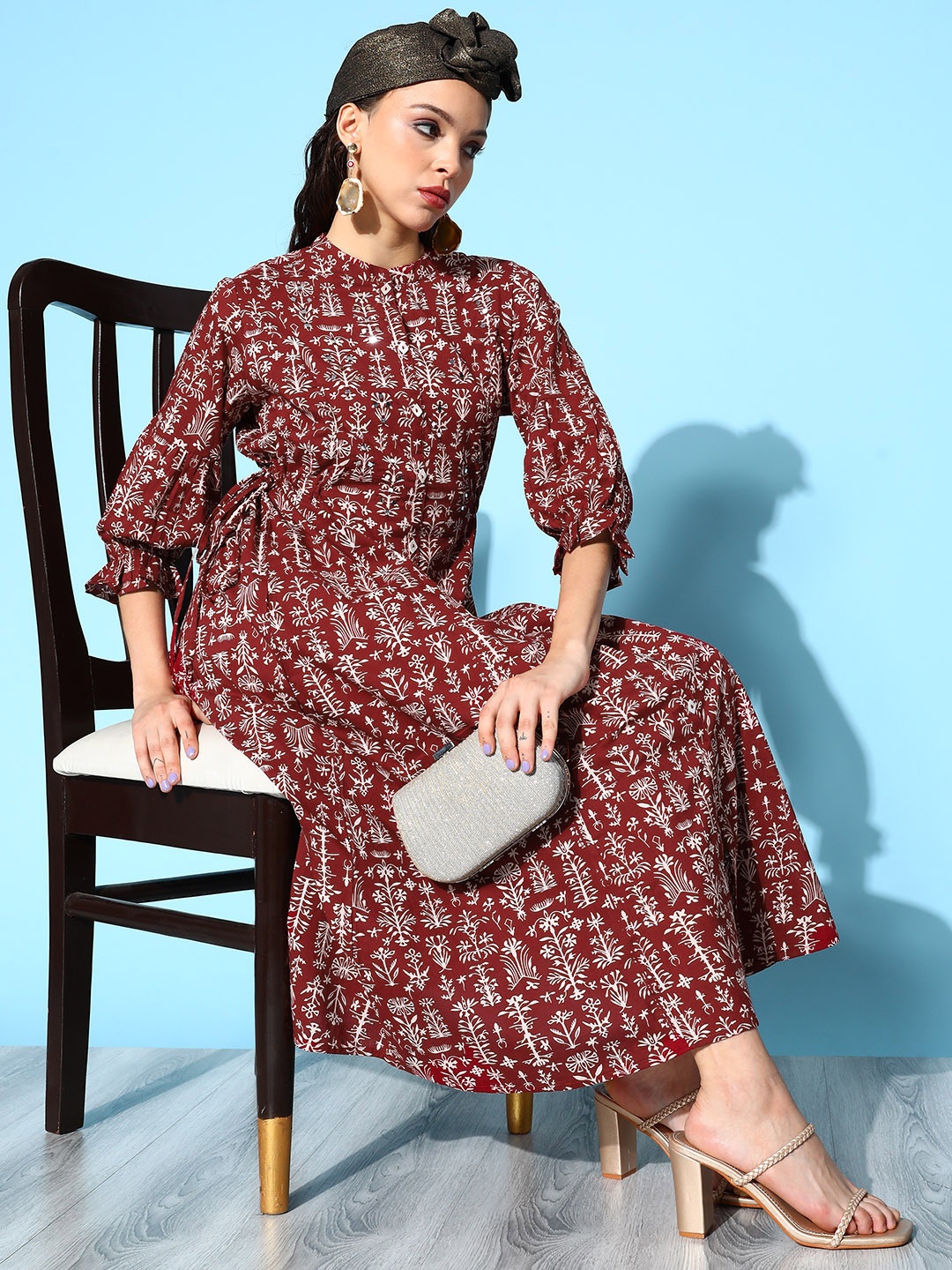 

ZOLA Women Maroon Ethnic Motifs Desi Girl Dress