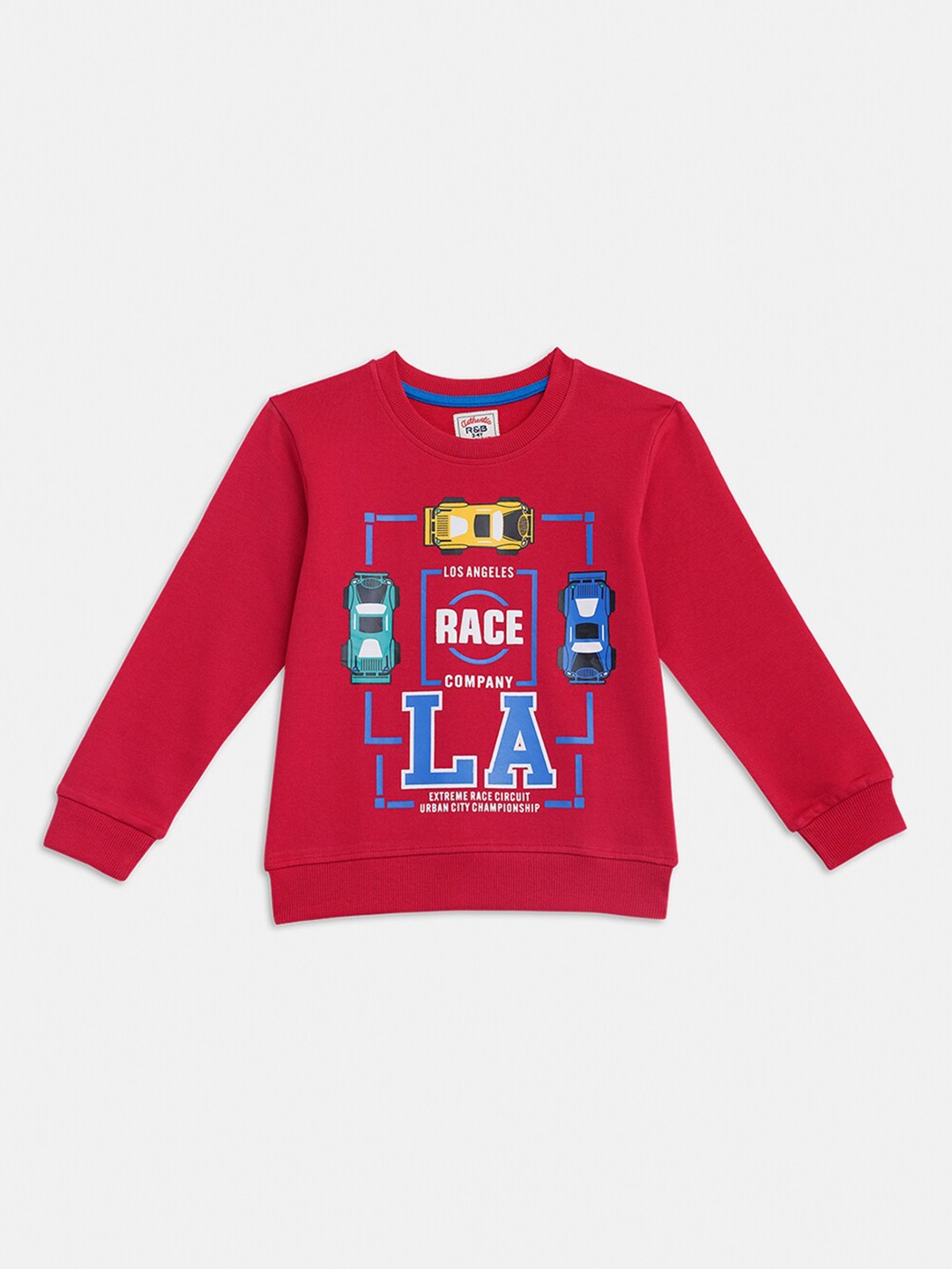 

R&B Boys Red Printed Sweatshirt