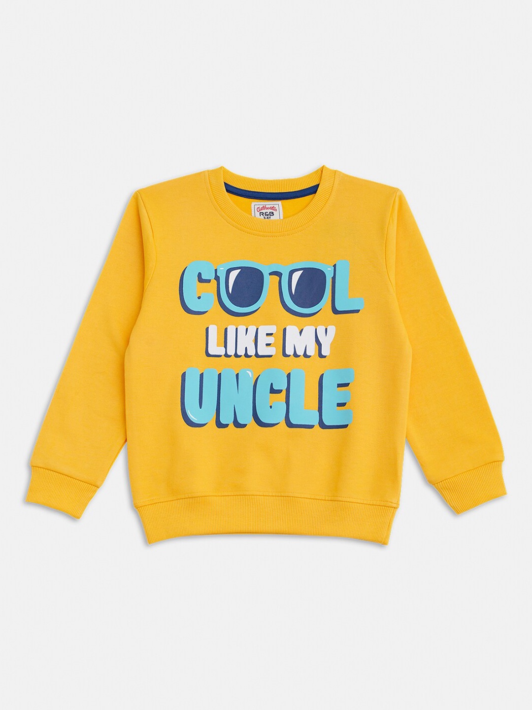 

R&B Boys Yellow Printed Sweatshirt