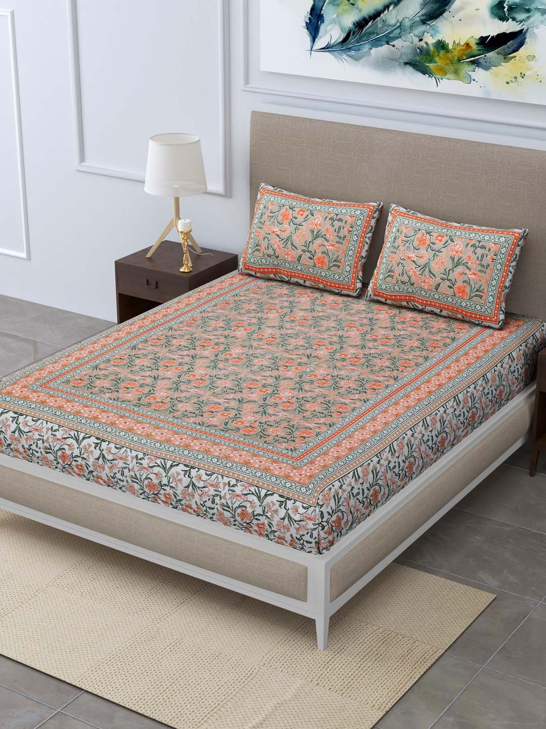 

Rudra Bazaar Unisex Multi Bedsheets, White