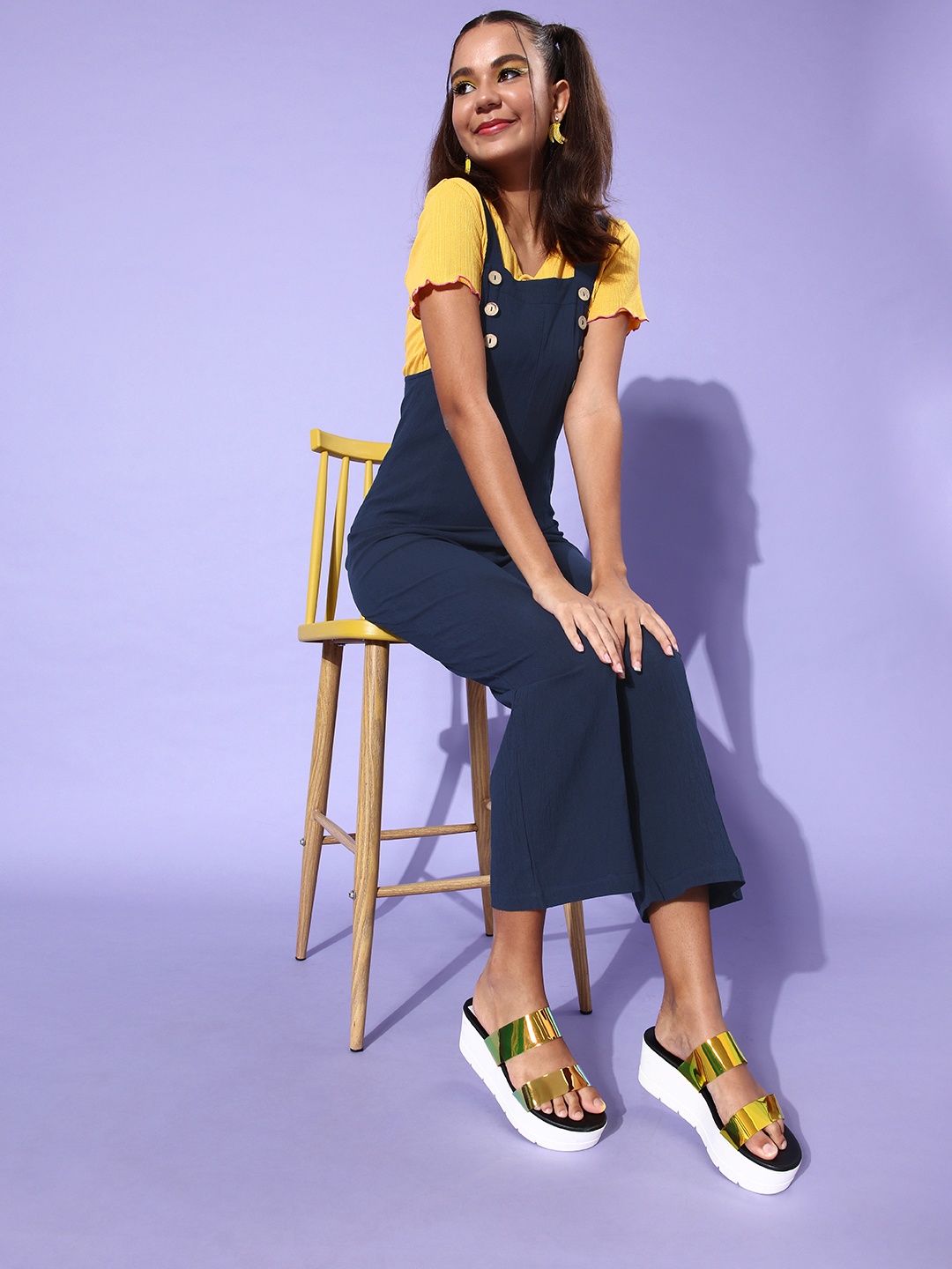

iki chic Women Chic Navy Blue Solid Y2K Fit Jumpsuit