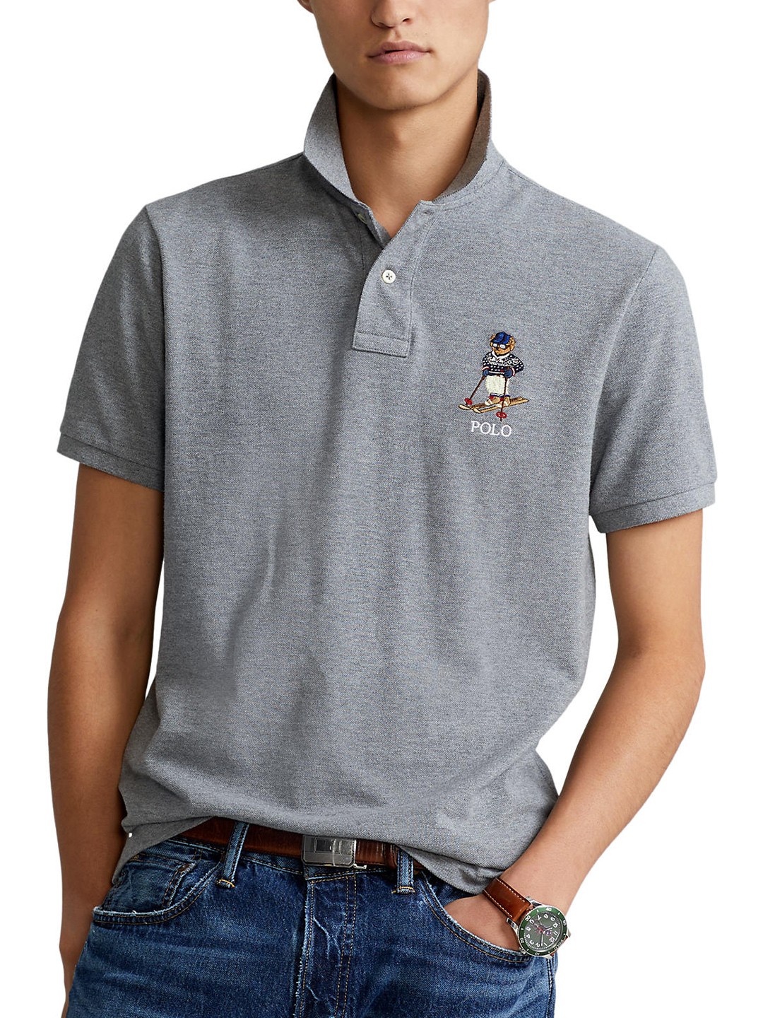 

Polo Ralph Lauren Men Grey Solid Pure Cotton Tshirts