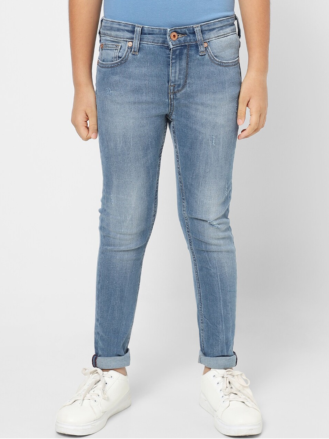 

Jack & Jones Boys Blue Low Distress Heavy Fade Jeans