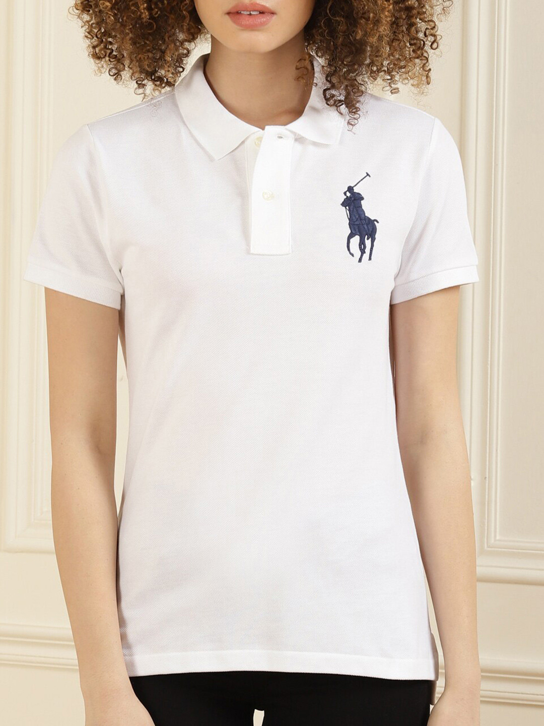 

Polo Ralph Lauren White Solid 100% Cotton Shirt Style Top
