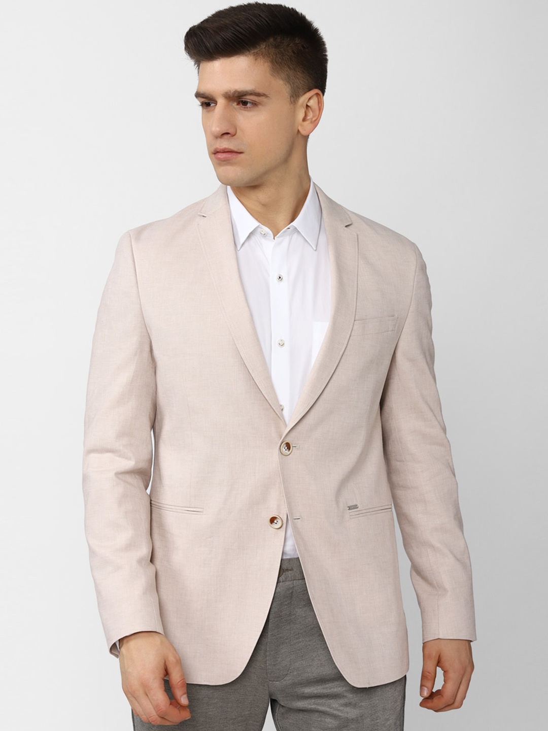 

Van Heusen Sport Men Beige Self Design Blazer