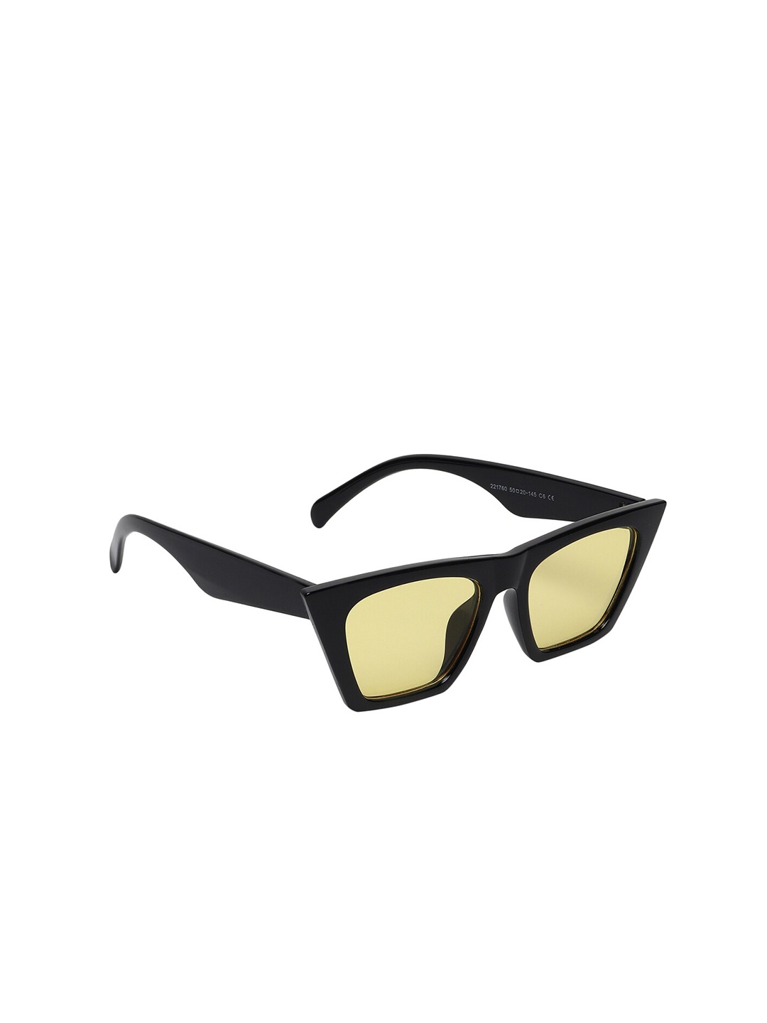 

SCAGLIA Unisex Yellow Lens & Black Cateye Sunglasses with UV Protected Lens