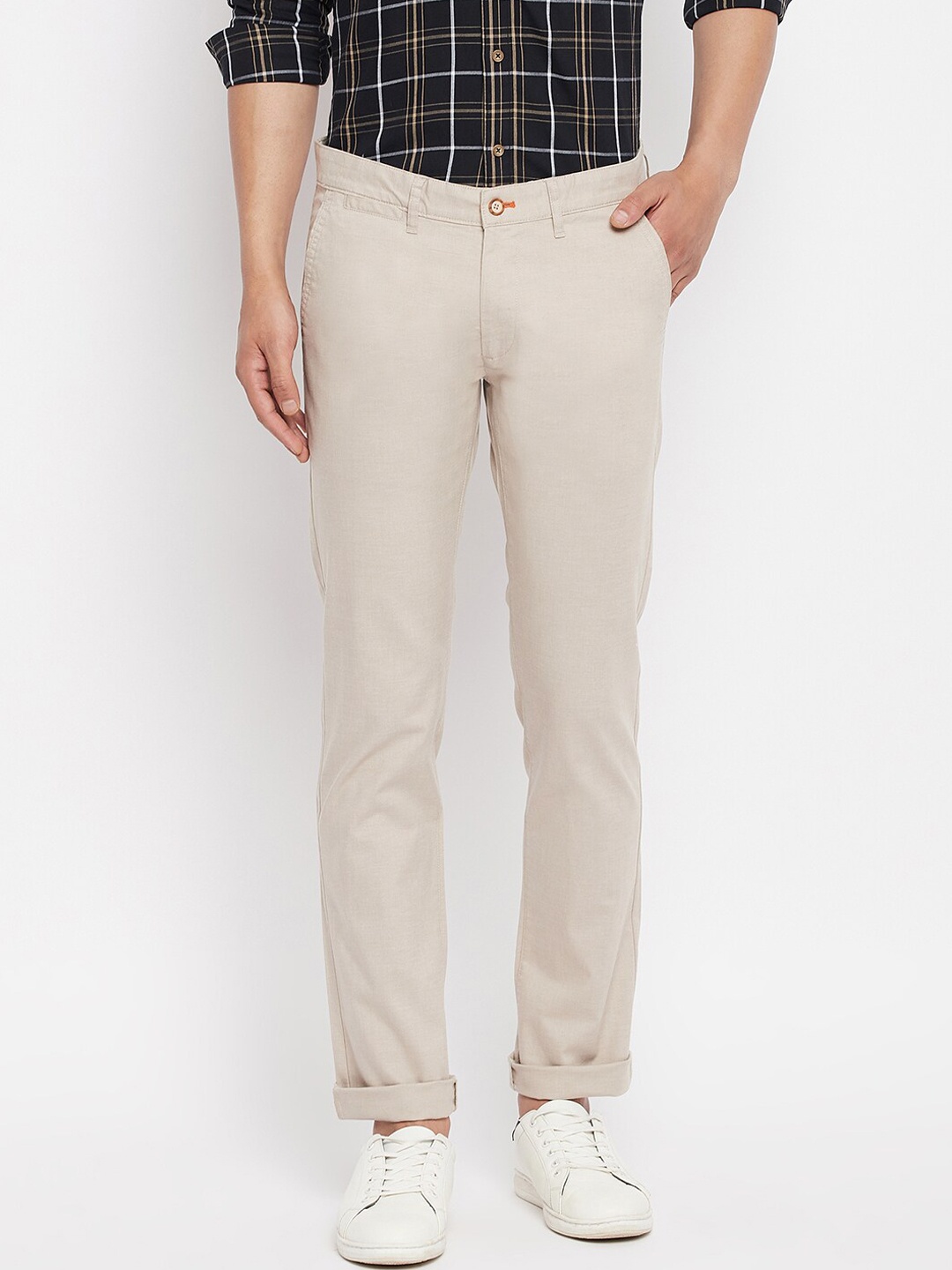 

Duke Men White Slim Fit Trousers