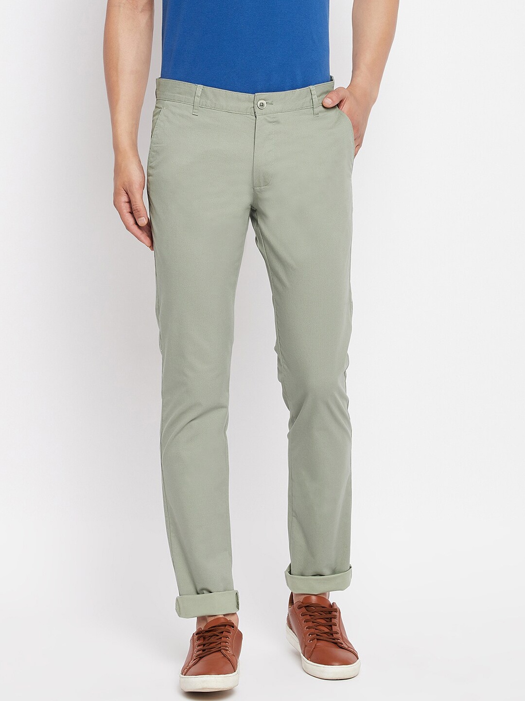 

Duke Men Green Slim Fit Trousers