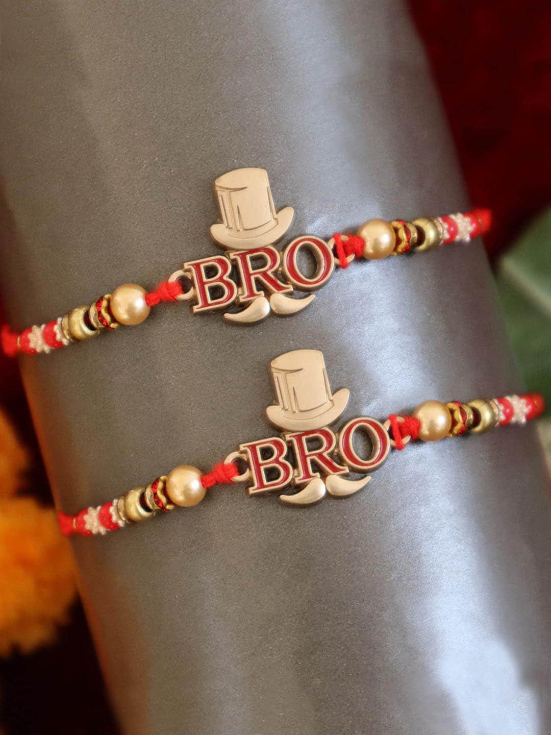 

TIED RIBBONS Set of 2 Premium Bro Rakhi with Card & Roli Chawal, Multi