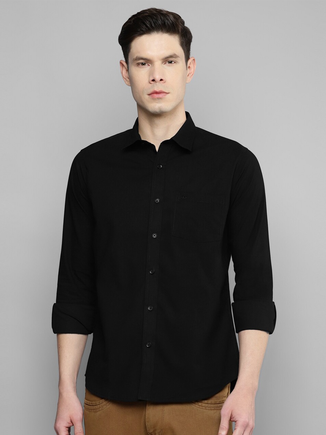 

Allen Cooper Men Black Smart Slim Fit Casual Shirt