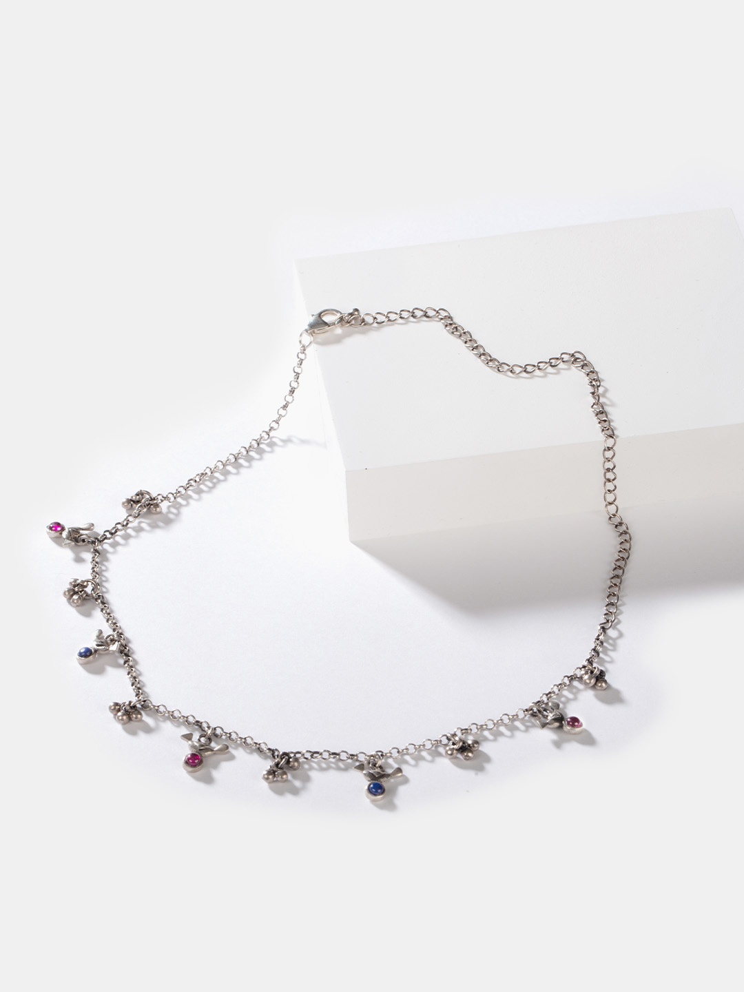 

SHAYA Silver-Toned & Blue Sterling Silver Necklace