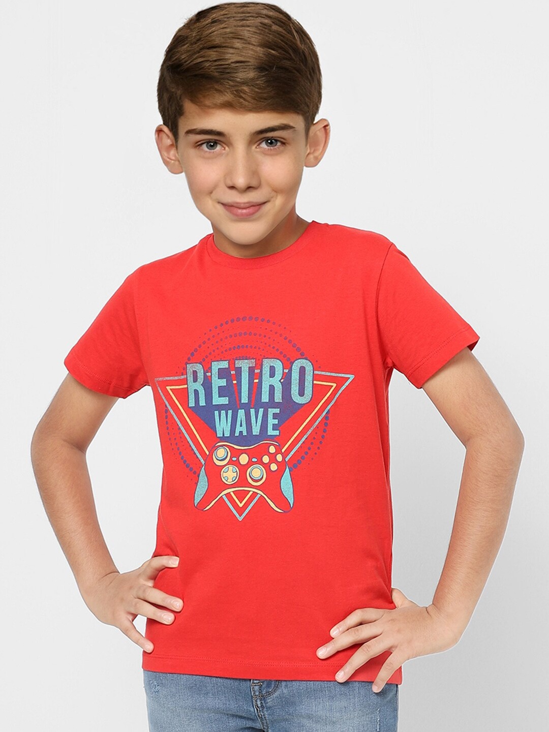 

Jack & Jones Boys Red Typography Printed T-shirt