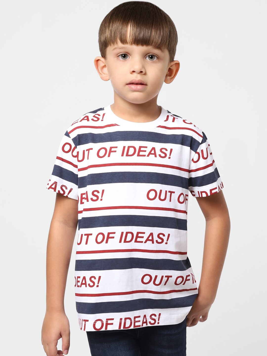 

Jack & Jones Boys White Striped T-shirt