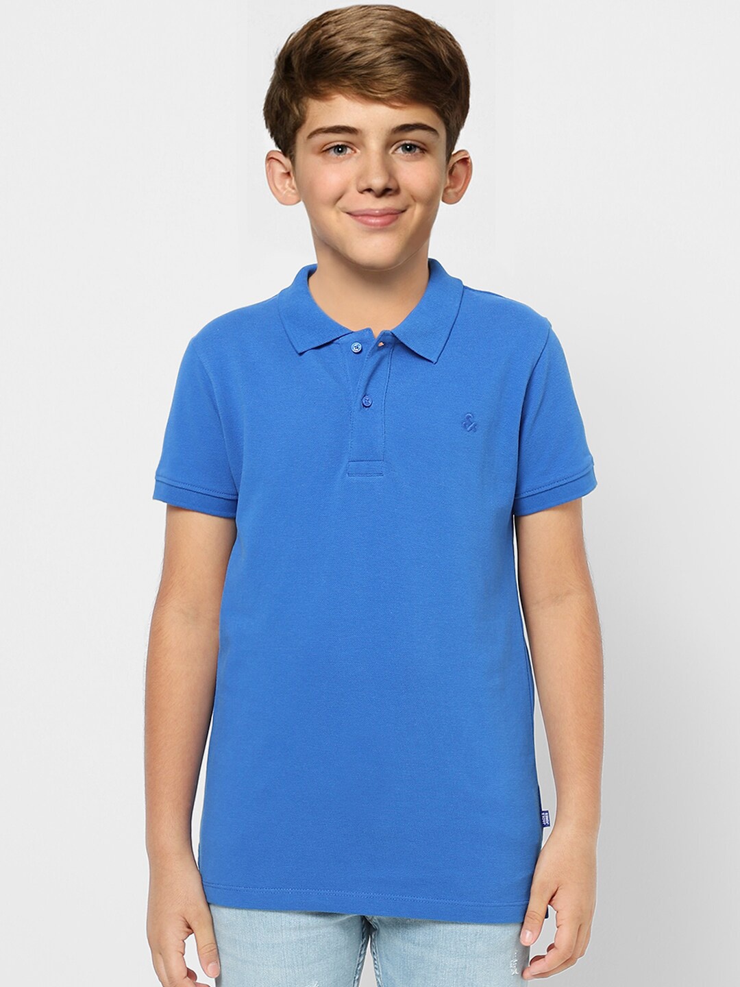 

Jack & Jones Boys Blue & alaskan blue Polo Collar T-shirt