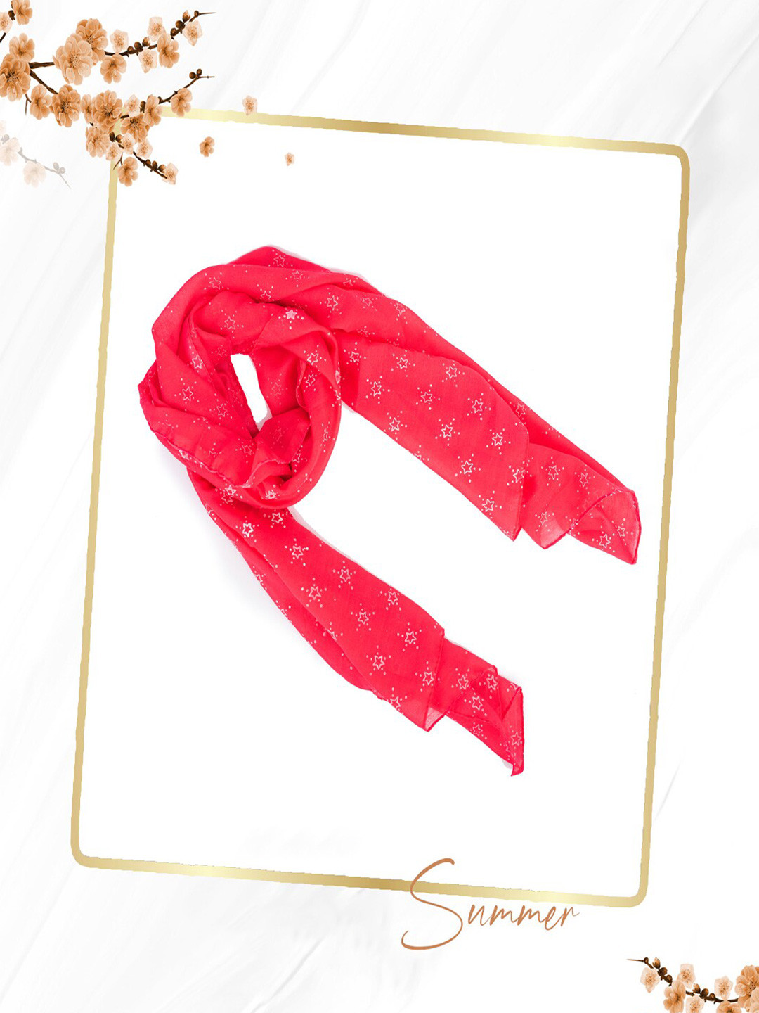 

Jewelz Women Red & White Printed Stole