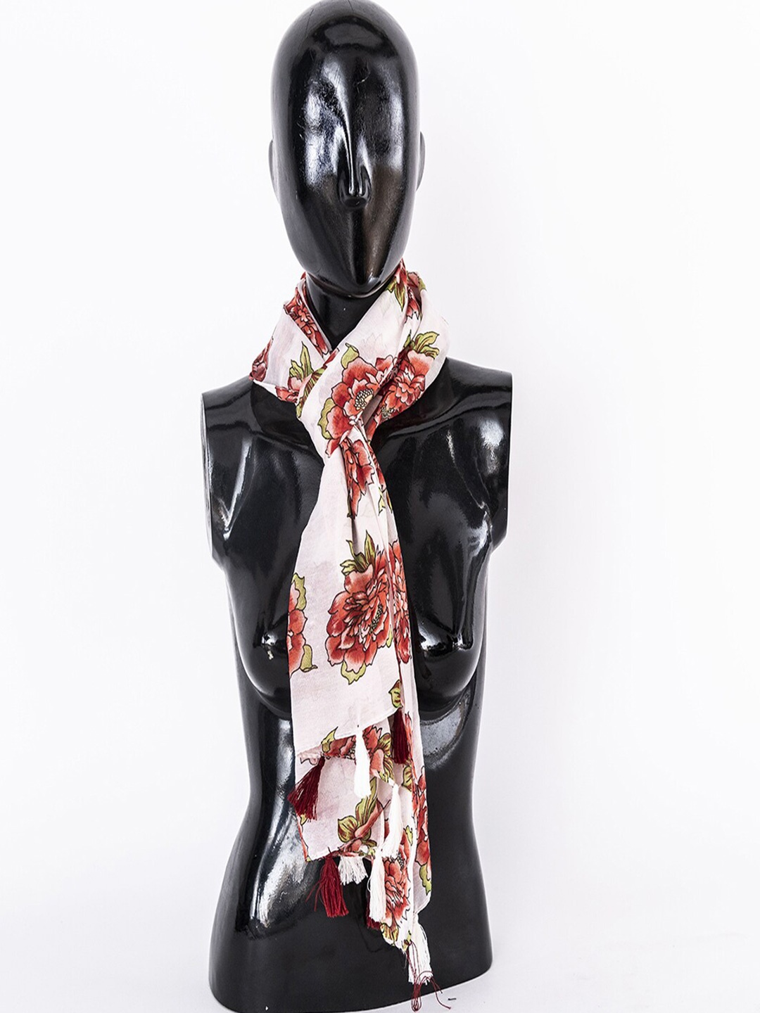 

Jewelz Women White & Green Printed Stole